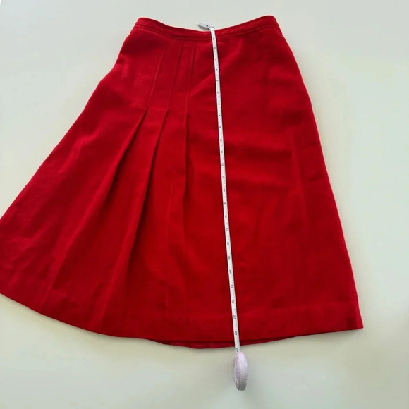 Evan Picone- Vintage- Wool-Red-Midi-Pleated-Skirt- Women’s 8 - Picture 11 of 14